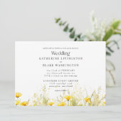 黄カラフル野花結婚親 招待状 (スタンド正面)