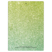 黄ガーリー緑のグラデーショングリッターモノグラム名 クリップボード (裏面)