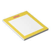 黄ガーリー色とホットピンクの名前 ノートパッド (アングル)