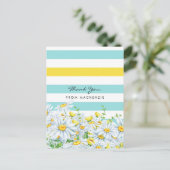 黄ガーリー色ストライプデイジーあり ポストカード (スタンド正面)