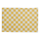 黄ギンガムの格子市松模様に模様 枕カバー (裏面)