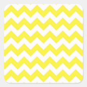 黄クラシック色と白のシェブロン模様 スクエアシール (正面)
