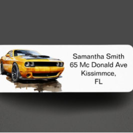 黄クラシック色のマッスルカーパーティー ラベル