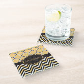 黄クローバー ガラスコースター (アングル)