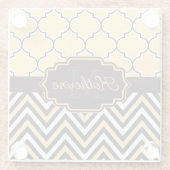 黄クローバー ガラスコースター (裏面)