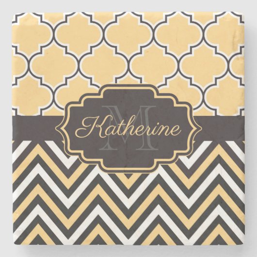 黄クローバー ストーンコースター (正面)