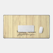 黄クール竹木材プリントお名前Occupation デスクマット (キーボード&マウス)