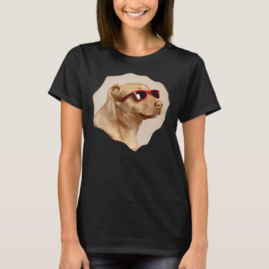 黄クール色ラブラドール犬サングラスパターを着て Tシャツ (正面)