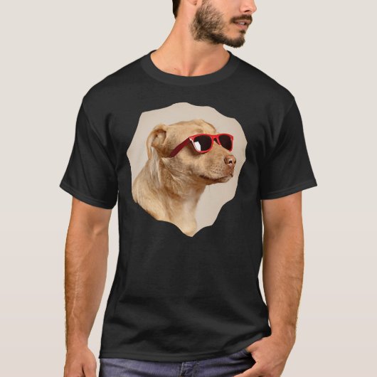 黄クール色ラブラドール犬サングラスパターを着て Tシャツ (正面)