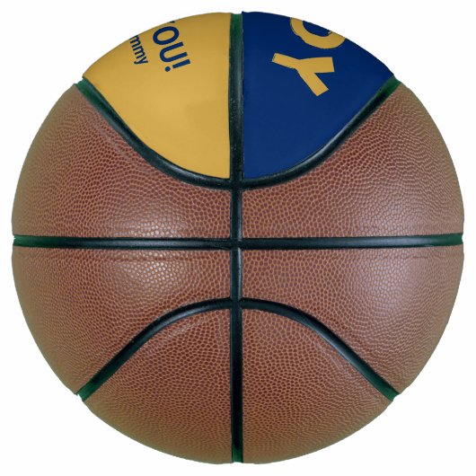 黄クール色金ゴールドブルー名前をカスタムするダディーバスケ バスケットボール (右)