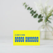 黄クール色・青タイポグラフィ 名刺 (スタンド正面)