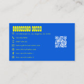 黄クール色・青タイポグラフィ 名刺 (裏面)