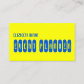 黄クール色・青タイポグラフィ 名刺 (正面)