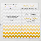 黄グラデーション山折り結婚式 プログラム (正面/裏面)