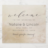 黄グラデーション色金ゴールドすり付きホイル結婚の歓迎 リキュールボトルラベル (シングルラベル)