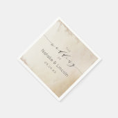 黄グラデーション色金ゴールドすり付きホイル結婚ズモノグラム スタンダードカクテルナプキン (角)