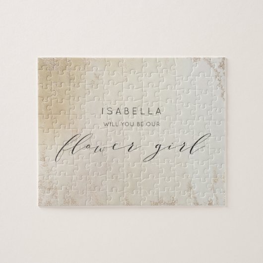 黄グラデーション色金ゴールドつや消し花少女の提案 ジグソーパズル (横)