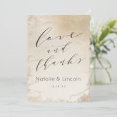 黄グラデーション色金ゴールド結婚霜の愛と感謝してい サンキューカード (スタンド正面)