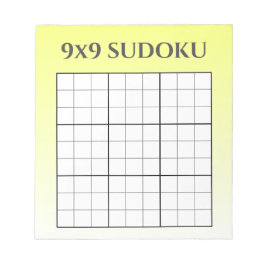 黄グラデーション色9x9 Sudokuグリッドテンプレート ノートパッド
