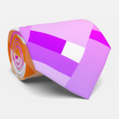 黄グラデーション色、オレンジ、ピンク、紫の格子模様 ネクタイ (ロール)
