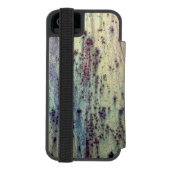 黄グランジ色およびマゼンタ錆び付き金属パターン INCIPIO iPhoneウォレットケース (フォリオ裏面)