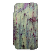 黄グランジ色およびマゼンタ錆び付き金属パターン INCIPIO iPhoneウォレットケース (フォリオ 正面)