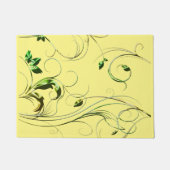 黄グリーンつる植物 ドアマット (正面)