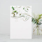 黄グリーンつる植物 便箋 (スタンド正面)