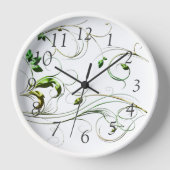 黄グリーンつる植物 壁時計 (正面)