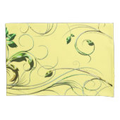 黄グリーンつる植物 枕カバー (正面左)