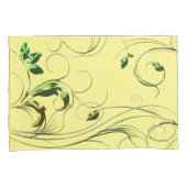 黄グリーンつる植物 枕カバー (正面右)