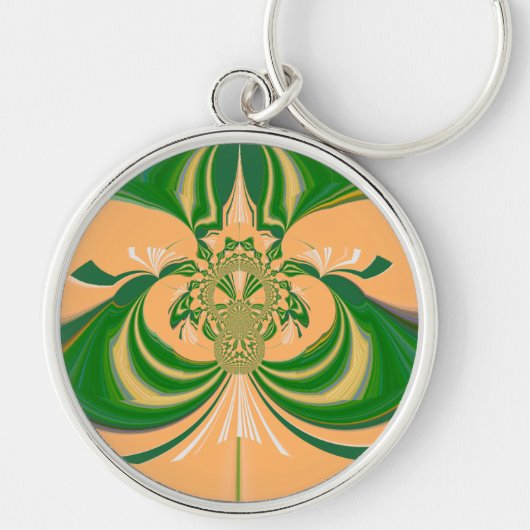 黄グリーンデザイン。 キーホルダー (正面)
