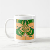 黄グリーンデザイン。 コーヒーマグカップ (左)