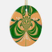 黄グリーンデザイン。 セラミックオーナメント (右)