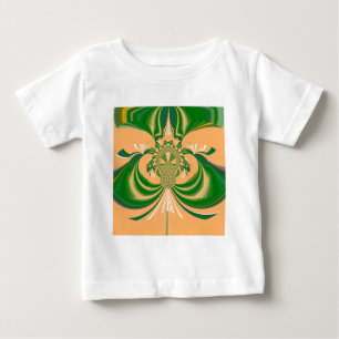 黄グリーンデザイン。 ベビーTシャツ