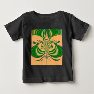 黄グリーンデザイン。 ベビーTシャツ