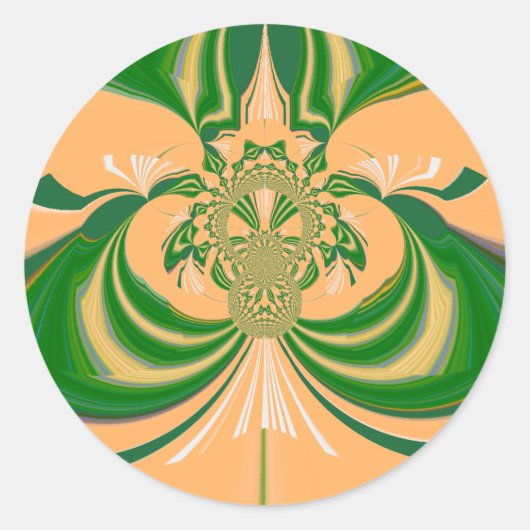 黄グリーンデザイン。 ラウンドシール (正面)