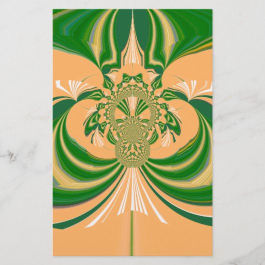 黄グリーンデザイン。 便箋 (正面)