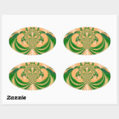 黄グリーンデザイン。 楕円形シール (シート)