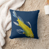 黄コイ日本の水彩魚芸術 クッション (ブランケット)