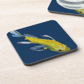 黄コイ日本の鯉の水彩画魚 コースター (左側)