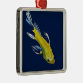 黄コイ日本の鯉の水彩画魚 メタルオーナメント (右)