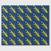 黄コイ日本の鯉の水彩画魚 ラッピングペーパー (フラット)