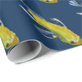 黄コイ日本の鯉の水彩画魚 ラッピングペーパー (ロールコーナー)