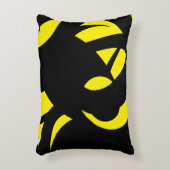 黄コンテンポラリーモダン/黒 アクセントクッション (正面(垂直))