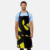 黄コンテンポラリーモダン/黒 エプロン (着用した状態)