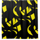 黄コンテンポラリーモダン/黒  シャワーカーテン (正面)