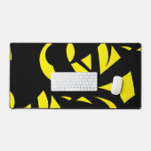 黄コンテンポラリーモダン/黒 デスクマット (キーボード&マウス)