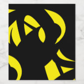 黄コンテンポラリーモダン/黒 ワインラベル (シングルラベル)