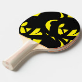 黄コンテンポラリーモダン/黒 卓球ラケット (正面アングル)
